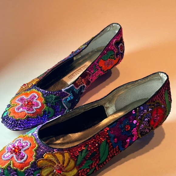 VINTAGE LAURENCE KAZAR Silk multi-colored beaded short jacket - Picture 16 of 16